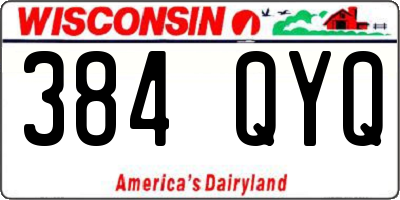 WI license plate 384QYQ