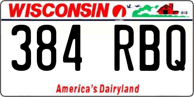 WI license plate 384RBQ