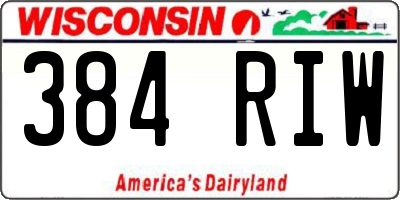 WI license plate 384RIW
