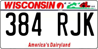 WI license plate 384RJK