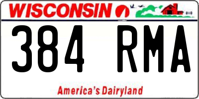 WI license plate 384RMA