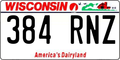 WI license plate 384RNZ