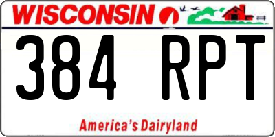 WI license plate 384RPT