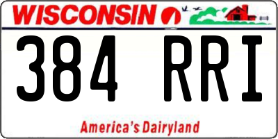WI license plate 384RRI