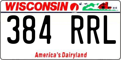 WI license plate 384RRL