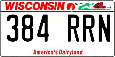 WI license plate 384RRN