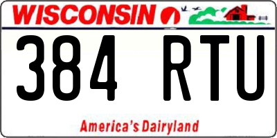 WI license plate 384RTU