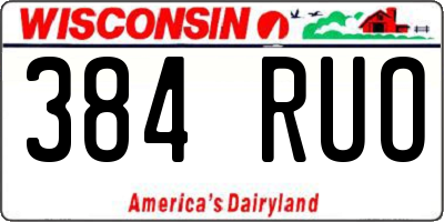 WI license plate 384RUO