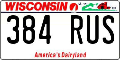 WI license plate 384RUS