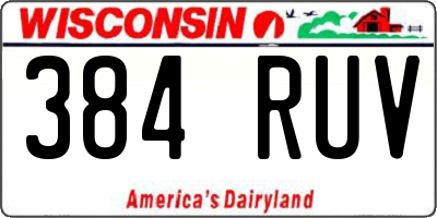 WI license plate 384RUV