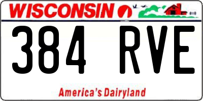 WI license plate 384RVE