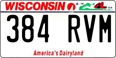 WI license plate 384RVM