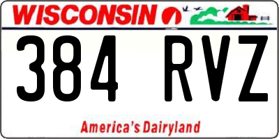 WI license plate 384RVZ