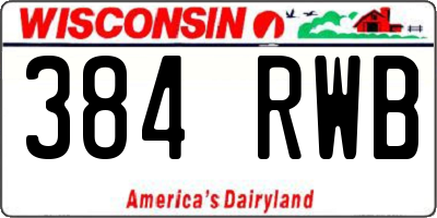 WI license plate 384RWB