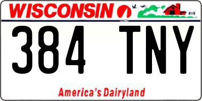 WI license plate 384TNY