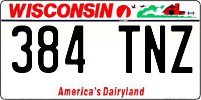 WI license plate 384TNZ