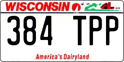 WI license plate 384TPP