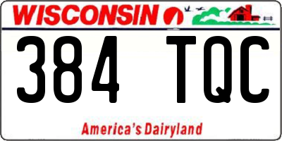 WI license plate 384TQC