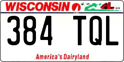 WI license plate 384TQL