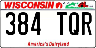 WI license plate 384TQR