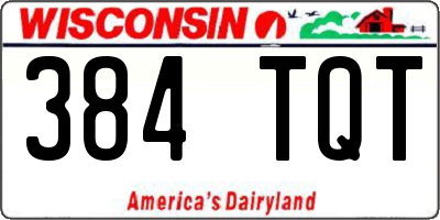 WI license plate 384TQT