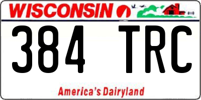 WI license plate 384TRC