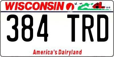 WI license plate 384TRD