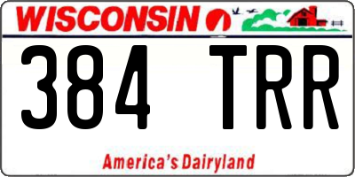 WI license plate 384TRR