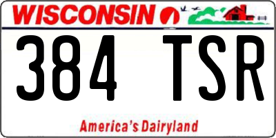 WI license plate 384TSR