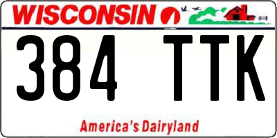 WI license plate 384TTK
