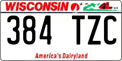 WI license plate 384TZC