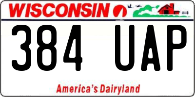 WI license plate 384UAP