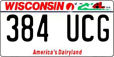WI license plate 384UCG