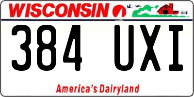 WI license plate 384UXI