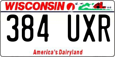 WI license plate 384UXR