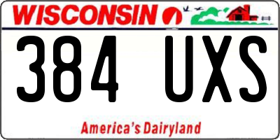 WI license plate 384UXS