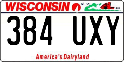 WI license plate 384UXY
