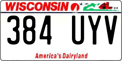 WI license plate 384UYV