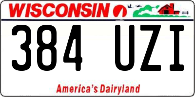 WI license plate 384UZI