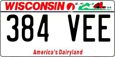 WI license plate 384VEE