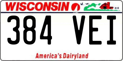 WI license plate 384VEI