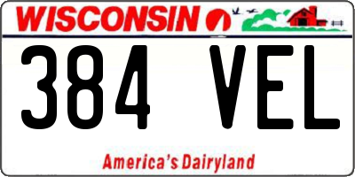 WI license plate 384VEL