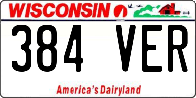 WI license plate 384VER