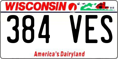 WI license plate 384VES