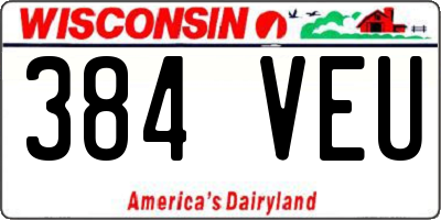 WI license plate 384VEU