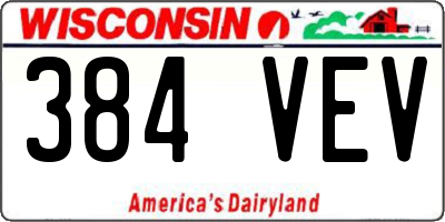 WI license plate 384VEV