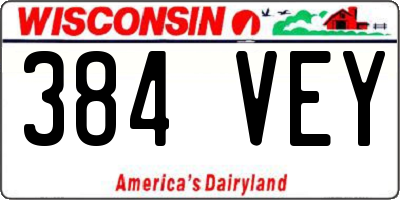 WI license plate 384VEY