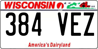 WI license plate 384VEZ
