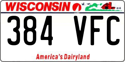 WI license plate 384VFC