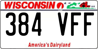 WI license plate 384VFF